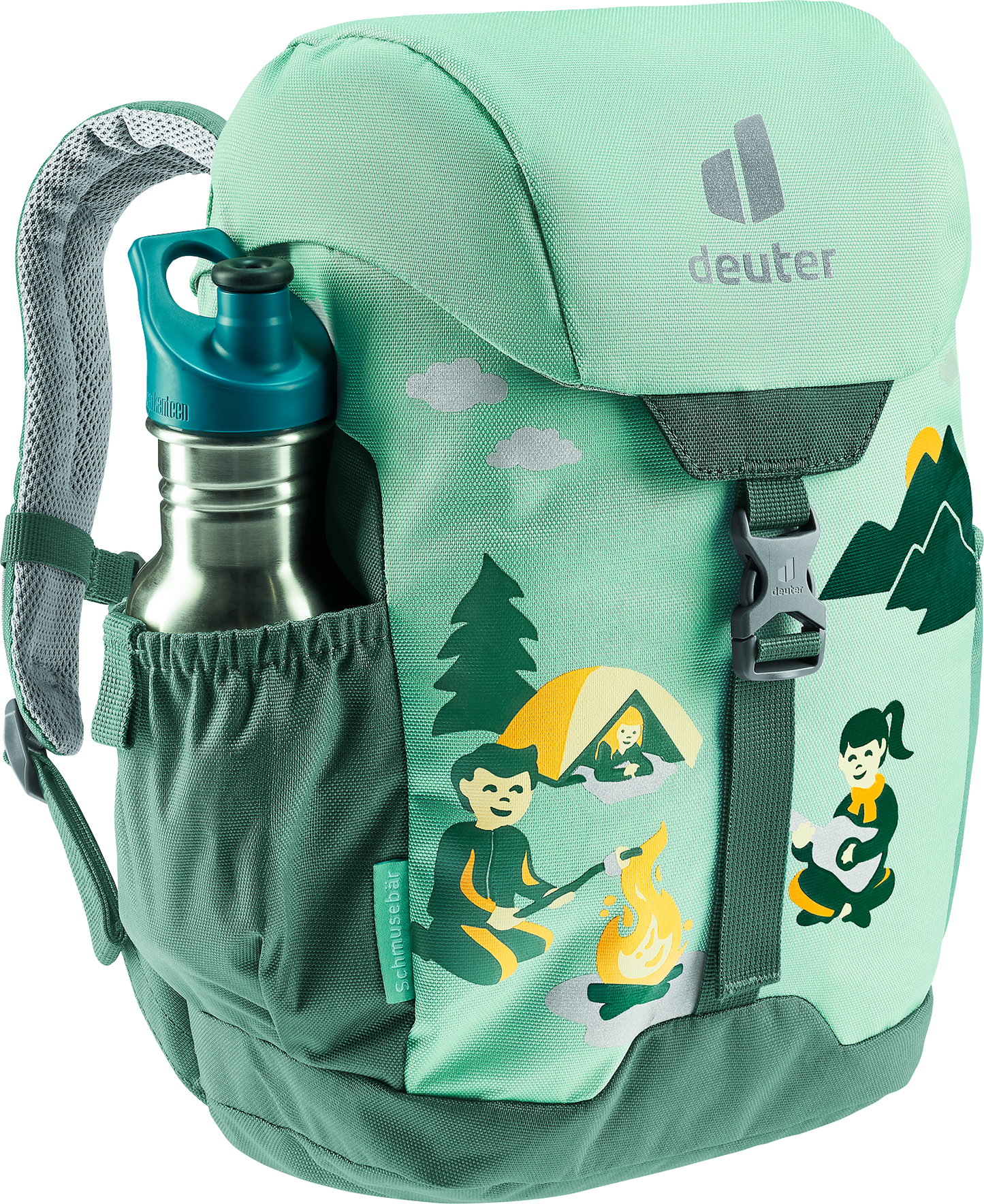 DEUTER Kinder-Rucksack <br> Schmusebär 8L<br> bequem & leicht<br> mit Brustgurt und herausnehmbarem Sitzkissen<br> ab ca. 3.5 Jahren 24-30cm Rückenlänge