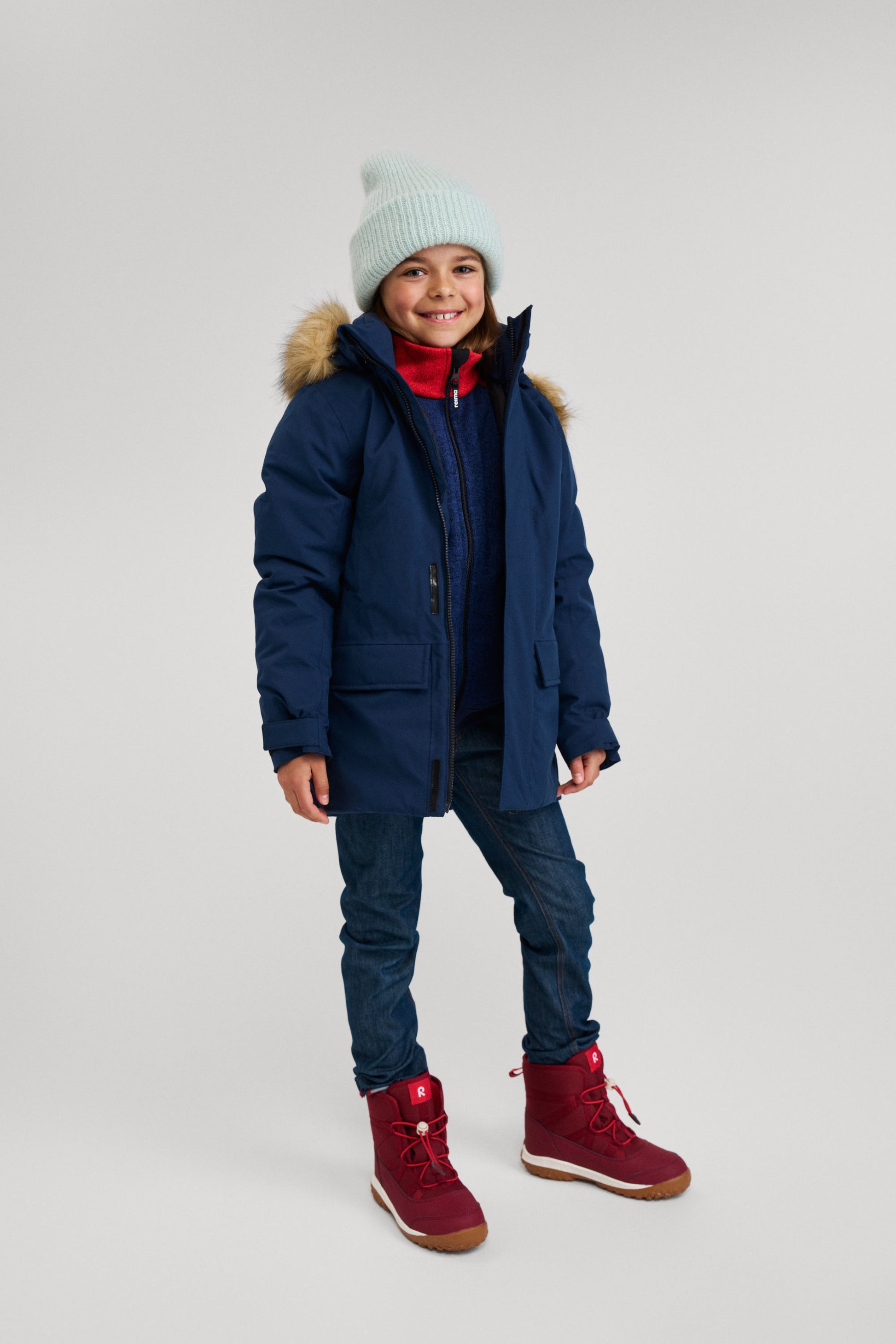 REIMA TEC warme Kinder Winterjacke / Winterparka Serkkula blau 5100281A 6980