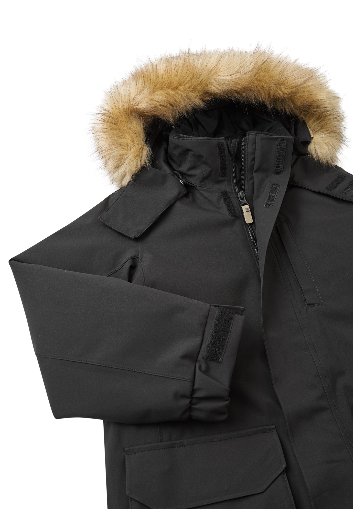 REIMA TEC warme Winterjacke/Parka Ajaton <br> Gr. 110 - 164<br> auch ohne Kunst-Pelz tragbar<br> 100% wasserdicht<br> warm wattiert mit Fellex (hochwertige künstliche Daune) <br> WS 10'000 mm