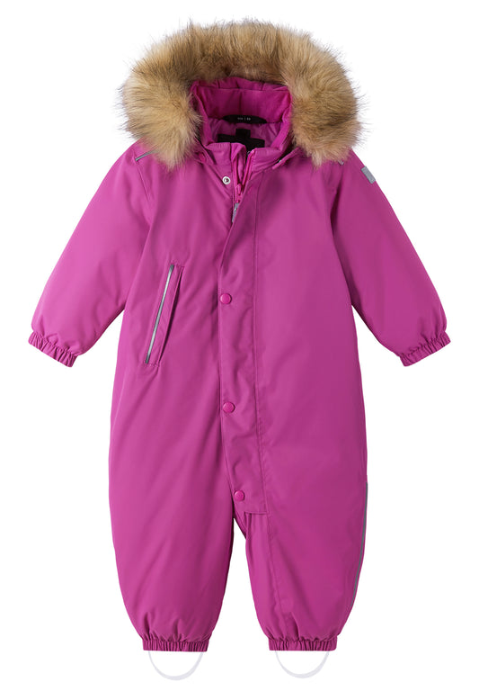 REIMA TEC Winteroverall/Skianzug AKTIONSFARBE<br> Gotland <br>Gr. 86, 92, 98<br> Po-Bereich extra dick isoliert<br> auch ohne Kunst-Pelz tragbar<br> abnehmbare Fuss-Schlaufen<br> WS >12'000 mm