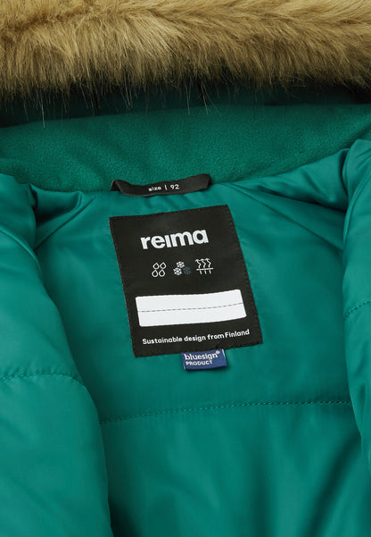 REIMA TEC Winteroverall/Skianzug AKTIONSFARBE <br>Lappi <br>Gr. 80 bis 98<br> Po-Bereich extra dick isoliert<br> Taille regulierbar<br> Kunst-Pelz abnehmbar<br> abnehmbare Fuss-Schlaufen<br> WS 12'000 mm