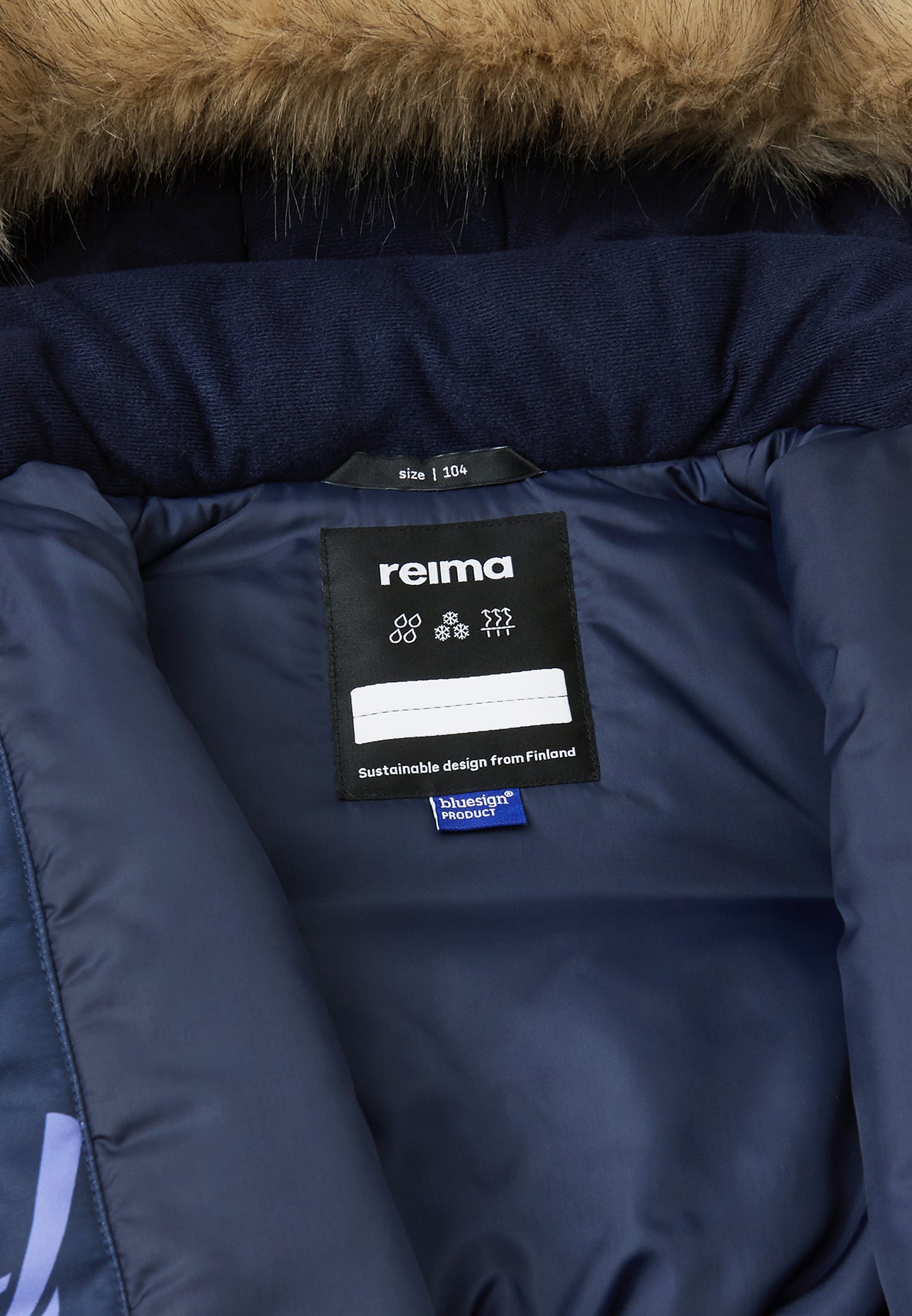 REIMA TEC extra warme Winterjacke/Parka Muurame <br>Gr. 104<br>auch ohne Kunstpelz tragbar<br> langer Schnitt<br> WS 12'000 mm