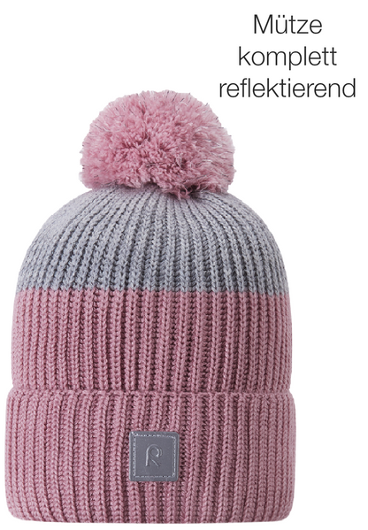 Reima Mütze<br>Pilke <br>Gr. 48/50, 52/54, 56/58 <br>eingenähtes reflektierendes Garn <br>innen hautfreundliches Fleece<br> aussen warmer, wasserabweisender Woll-Mix<br> Windstopper-Membrane im Ohrbereich