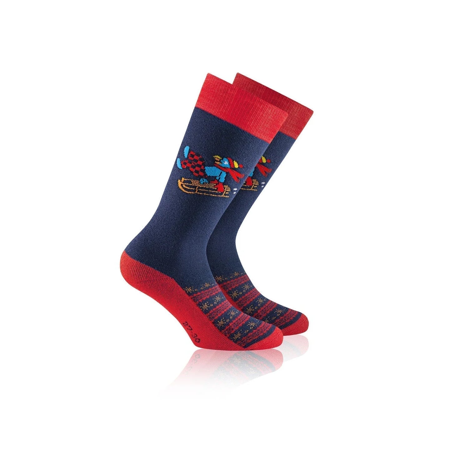 ROHNER Ski-Socken/Sport-Socken <br>GLOBI Ski<br> Gr. 23-26, 27-30, 31-34, 35-38<br> warm, Klima-ausgleichend<br> kniehoch, anatomische Passform<br>mit Schurwoll-Anteil