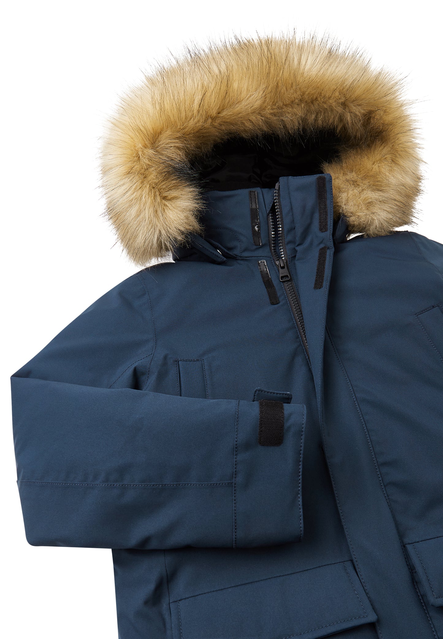 REIMA TEC extra warme Winter-Daunenjacke/Parka Serkkula<br> Gr. 104 bis 164<br> auch ohne Kunst-Pelz tragbar<br> 100% wasserdicht<br> echte zertifizierte Daune, waschbar<br> WS 10'000 mm