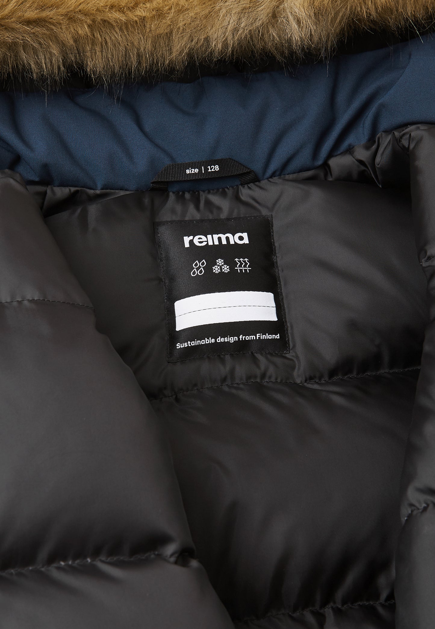 REIMA TEC extra warme Winter-Daunenjacke/Parka Serkkula<br> Gr. 104 bis 164<br> auch ohne Kunst-Pelz tragbar<br> 100% wasserdicht<br> echte zertifizierte Daune, waschbar<br> WS 10'000 mm