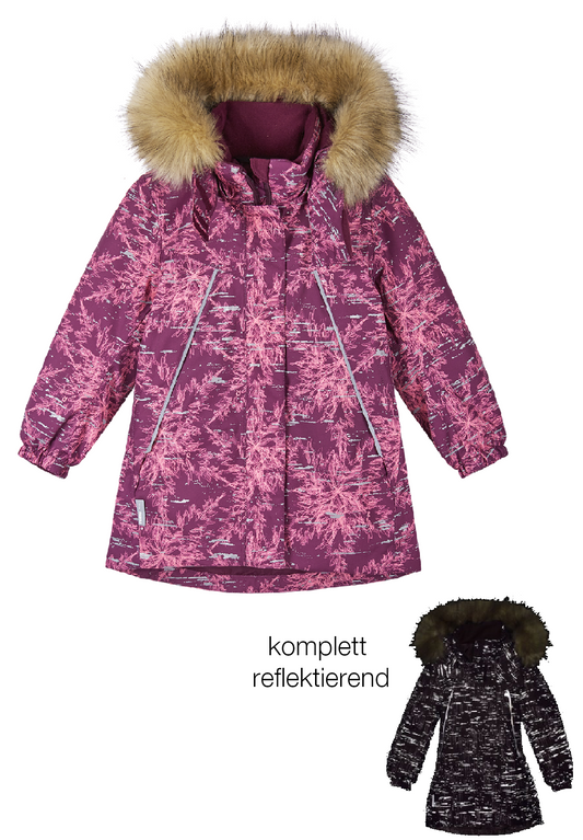 REIMA TEC reflektierende Kinder Winterjacke / Winterparka Silda violett 5100126A 4963