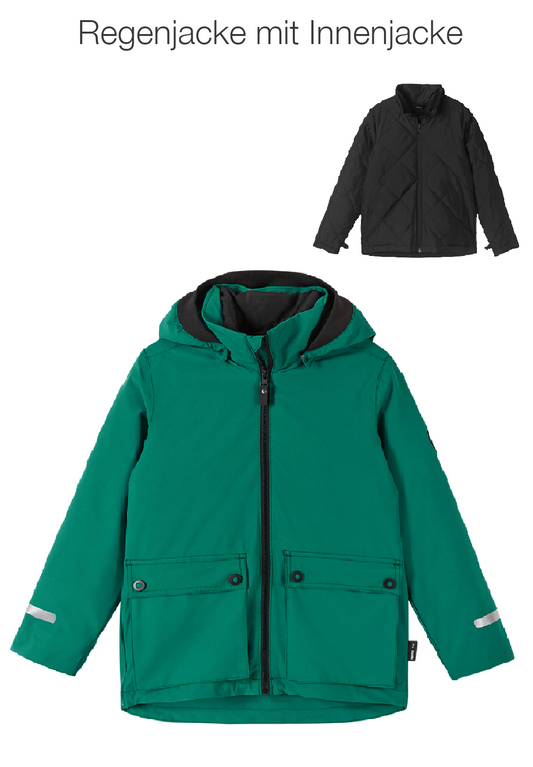 REIMA TEC 3in1 Regenjacke / Übergangsjacke Syddi grün 5100147B-89A0