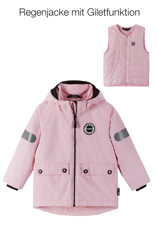 REIMA TEC 3in1 Kinder Regenjacke mit herausnehmbarer Weste rosa pink Sydvest 5100158A-4010