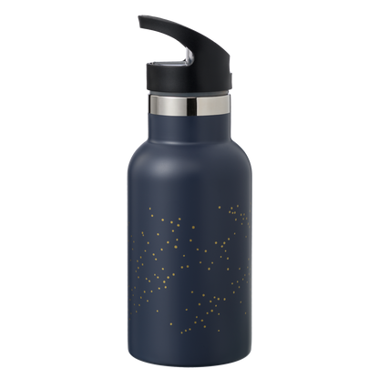 FRESK Trinkflasche 350ml mit 2 Deckeln & Reinigungsbürste indigo dots